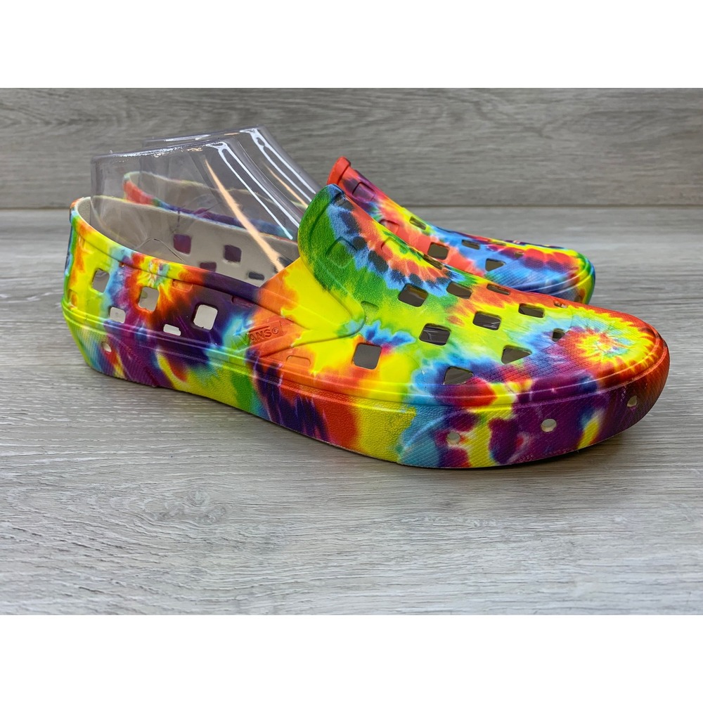 Vans Trek Slip-On Shoes Rainbow Tie Dye Water Sandals Women's 9 Classic Shoes
